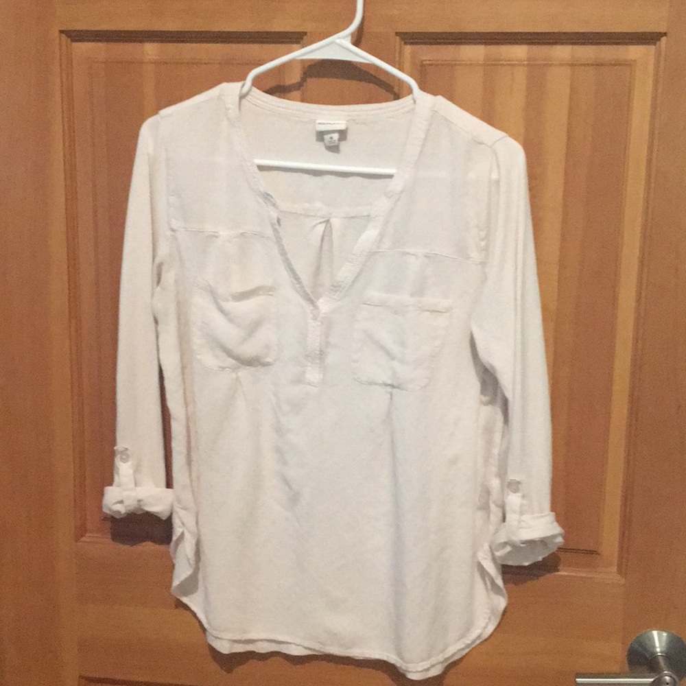 3/4 sleeve pale pink top